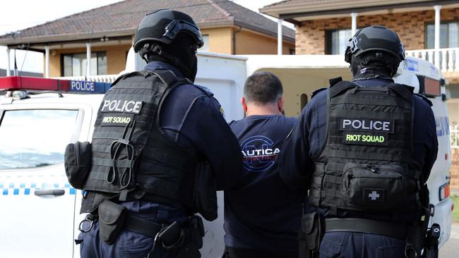 Police arrest a man during a cocaine bust at Merrylands. Picture: NSW Police Force