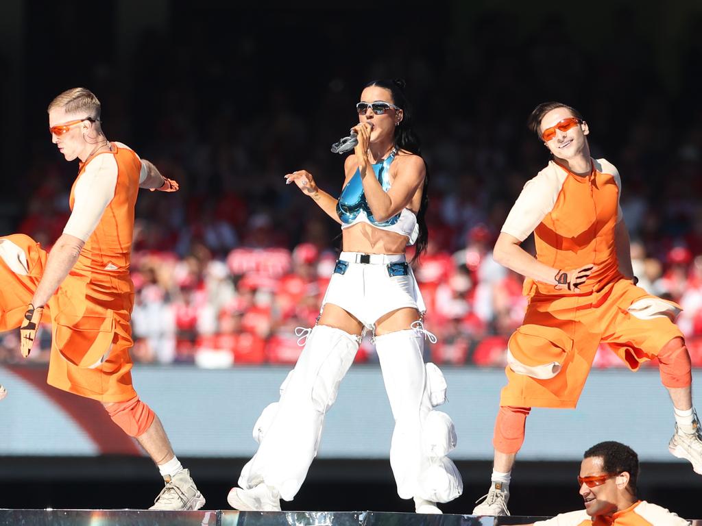 Katy Perry is understood to have been paid $1.4m for her performance at the AFL Grand Final. Picture: Lachie Millard