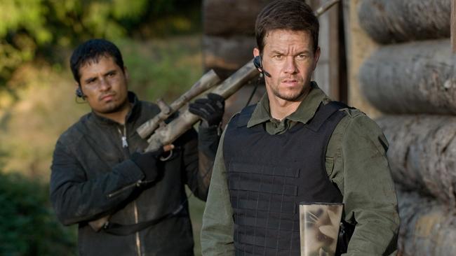 Mark Wahlberg (right) stars in the film Shooter, which Leigh Paatsch suggests avoiding if possible. Picture: AP Photo/Paramount Pictures.