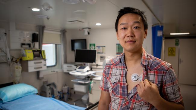 This wearable biosensor, trialled by Antarctic expeditioners, will be used on the Polaris Dawn space mission later this year. Picture: ©Pete Harmsen/Australian Antarctic Division