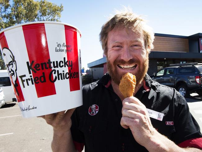 Alice Springs KFC franchisee Sam Edelman believes his fried chicken outlet is worthy of a Michelin Star and will be giving free samples away today. Picture Chloe Erlich