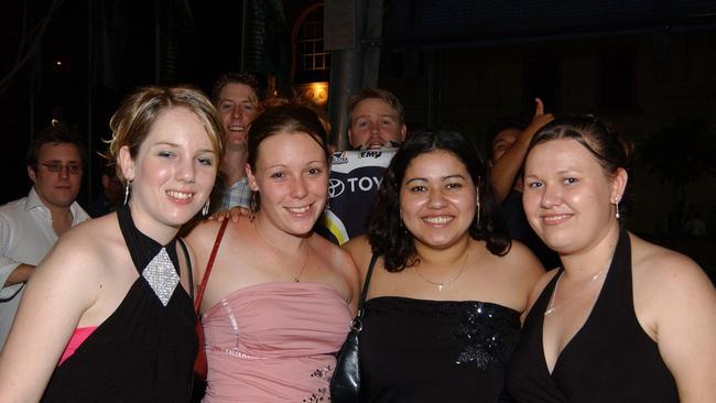 Katherine Elliott, Renee Rollinson, Lisa Hunt and Kelly Hill on Flinders Street East Pic Bryan Lynch AD126014