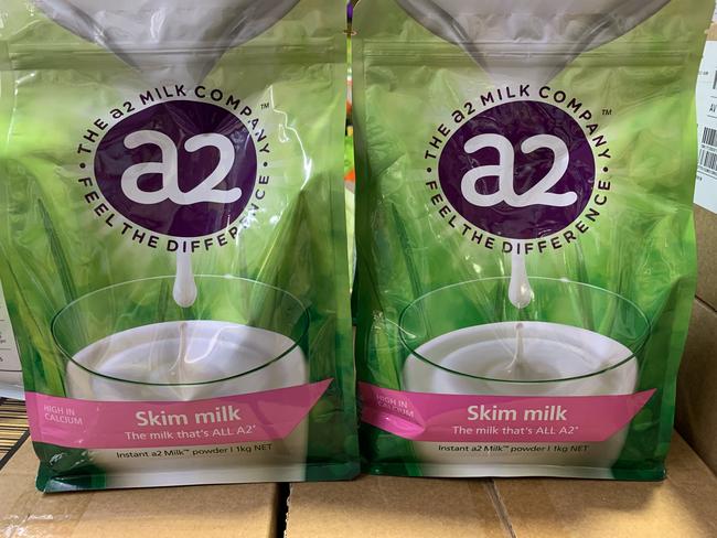 a2 skim milk powder. Picture: PETER HEMPHILL