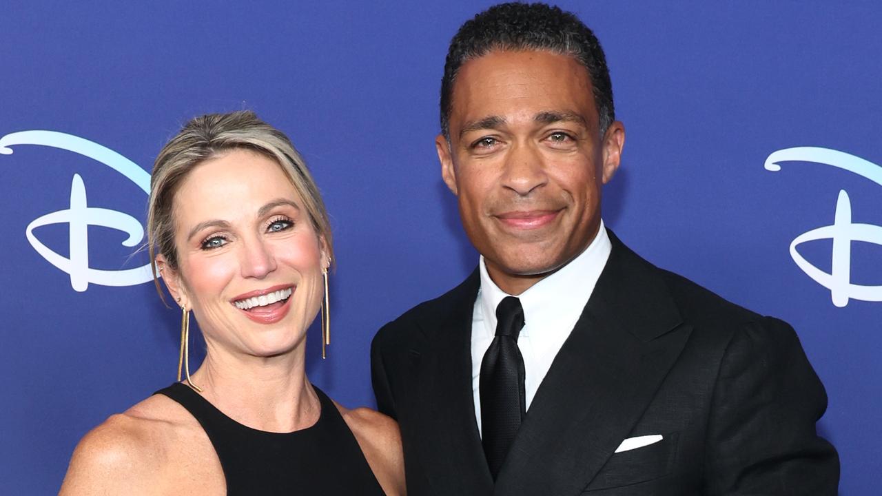 Amy Robach and TJ Holmes attend the 2022 ABC Disney Upfront at Basketball City in New York City. (Photo by Dia Dipasupil/Getty Images,)