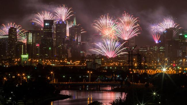 New Year's Eve, Melbourne Midnight Fireworks. Picture: Mark Stewart