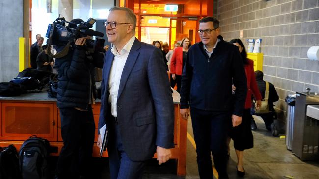 New details reveal Premier Daniel Andrews raised the prospect of visiting China with Prime Minister Anthony Albanese at a national cabinet meeting in February. Picture: Luis Enrique Ascui