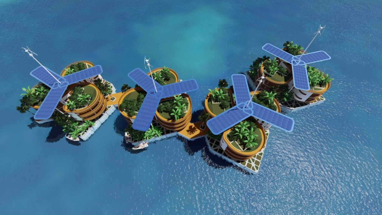 Fancy living on a tiny self-sustaining island in the middle of the Pacific? Credit: Blue Frontiers