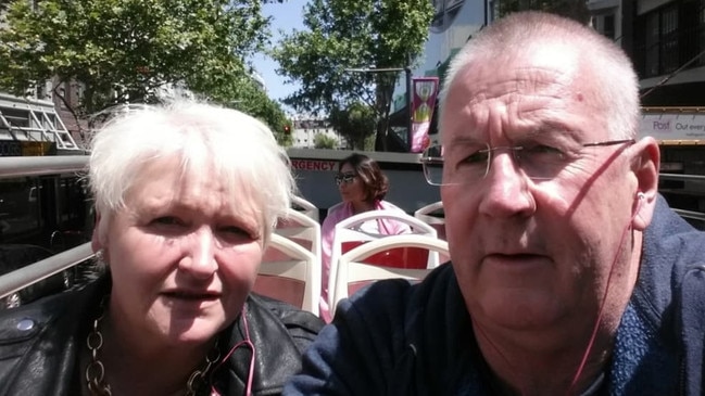 Roger and Helen Williams of Tasmania. Roger is a FIFO worker who will be away from his family until the borders open on December 1. Photo: Supplied