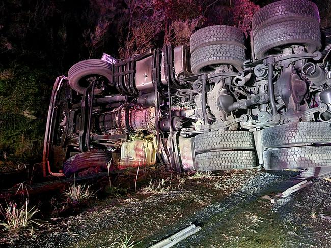 Watch: Dramatic footage of Halfway Creek truck rollover