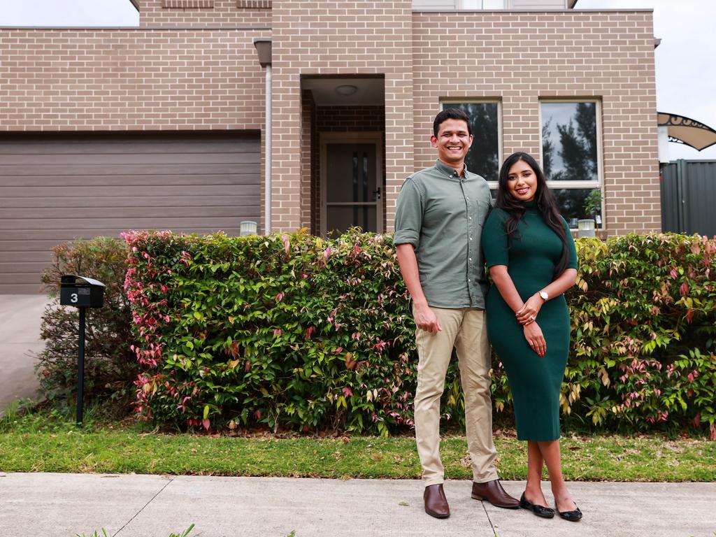 Vidura and Uma Liyanage bought their North Kellyville home when interest rates were at rock bottom. Picture: Justin Lloyd