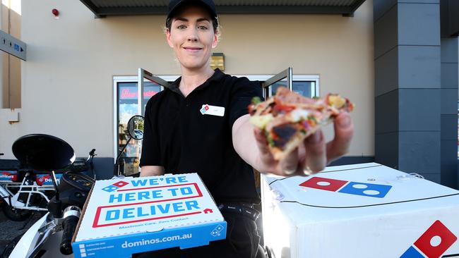 Dominos Pizza delivery driver Caitlin Macumber has been busy this year. Pic: Adam Head