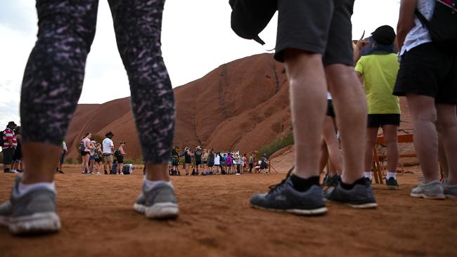 On average, there has been nearly 10,000 extra visitors a month in the six months leading up to the climb ban. Picture: Lukas Coch/AAP