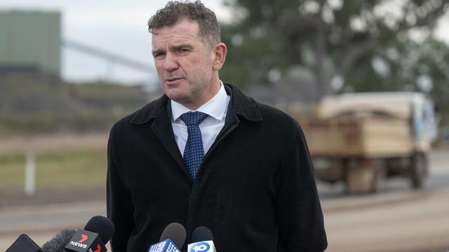 Detective Inspector Andrew Stamper at the scene of a search at the Wollert tip. Picture: Tony Gough