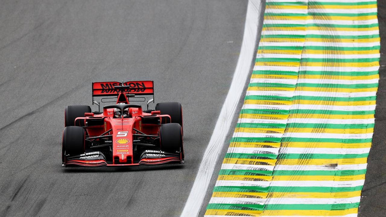 Sebastian Vettelon track during practice in Sao Paulo. Picture: Mark Thompson