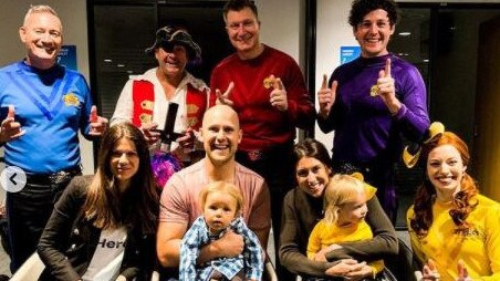 Jordan and Gary Ablett with son Levi with The Wiggles. Picture: Instagram