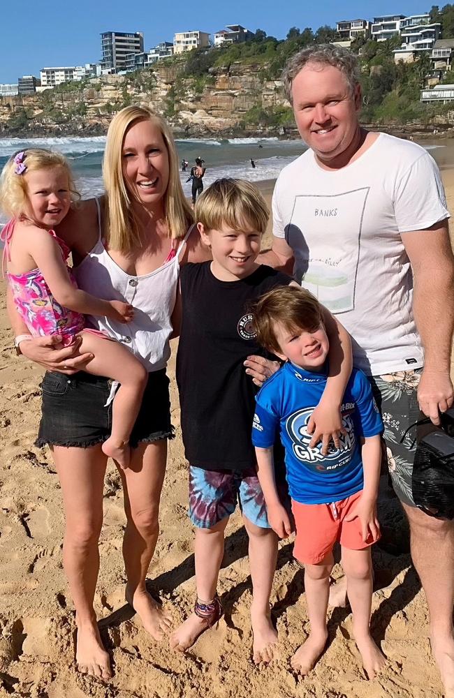 Kate Donald, 42, North Balgowlah, with her husband Ben, and their three children all conceived with the help of IVF. Pictured left to right; Tilly, 2, mum Kate, Jack, 9, Lucas, 5, and dad Ben.