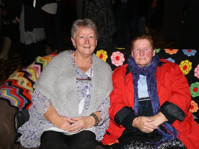 Creator of the "Spring's Promise" tree Michelle de Banke and Lillian Henricks find a comfy spot at the Jumpers and Jazz launch at the Warwick Town Hall on Thursday, July 16. Photo Deanna Millard / Daily News