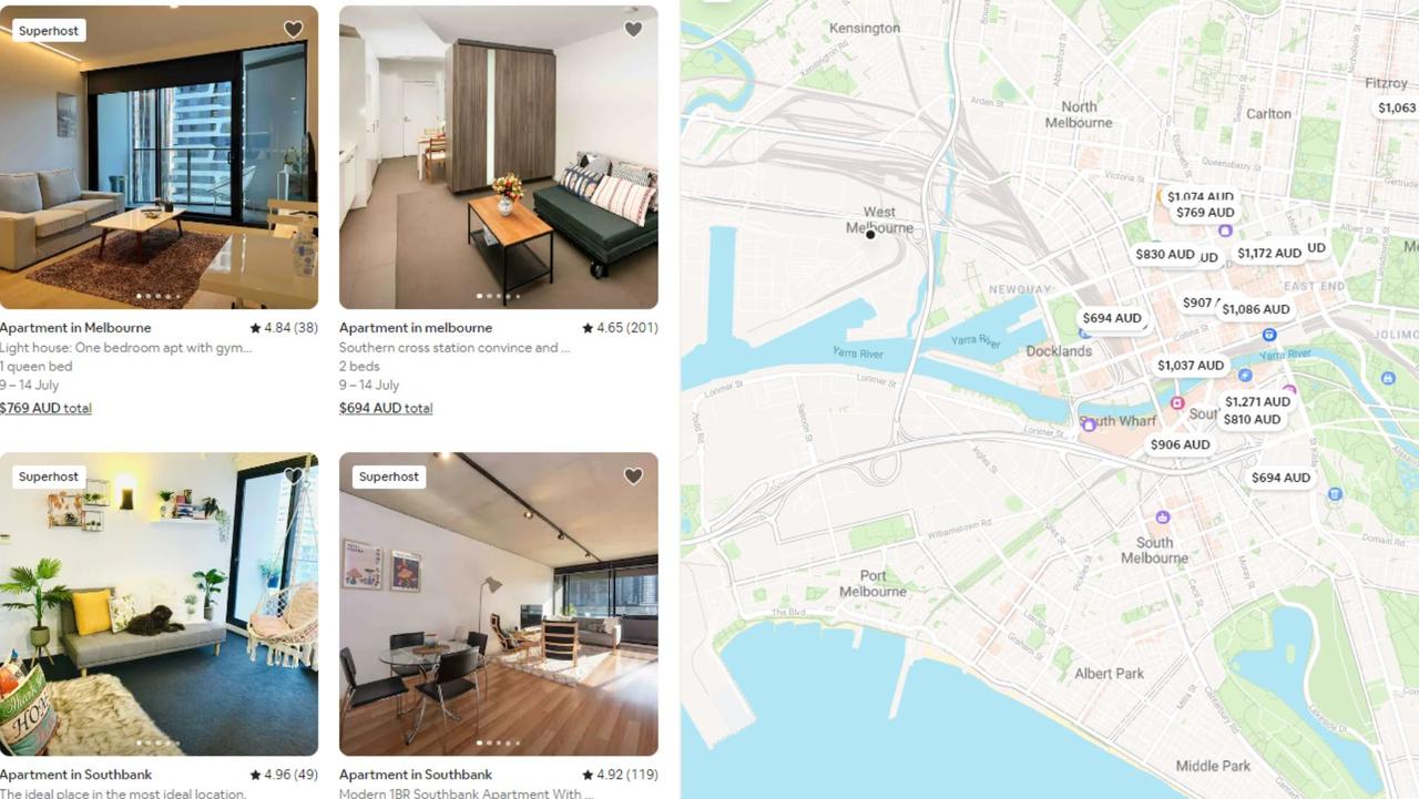 An abundance of short-term properties are not only raising the cost of rents but are costing landlords hundreds by sitting vacant. Picture: news.com.au