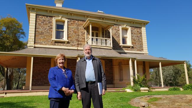 Campbelltown councillor Jill Whittaker and resident Dr Roger Irvine at Lochiel Park House. Picture: Colin James