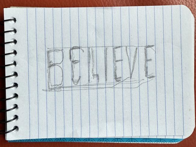 One of the last notes Peter Bevilacqua wrote to himself just before he died on Monday, March 3, 2025.