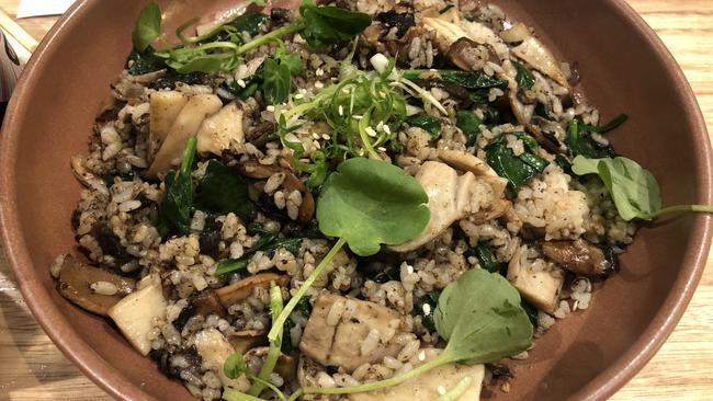 Truffled fried rice, king oyster mushroom at Bobibao.