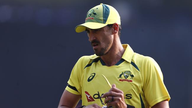 MUMBAI, INDIA - MARCH 17: Mitchell Starc of Australia during the first game in the One Day International Series between India and Australia at Wankhede Stadium on March 17, 2023 in Mumbai, India. (Photo by Pankaj Nangia/Getty Images)