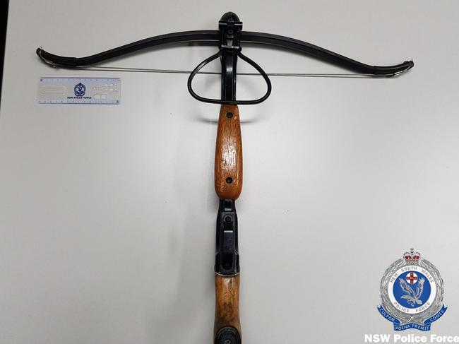 Police seized a crossbow, similar to this one pictured here.