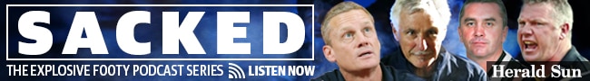 Herald Sun podcast promo banner for Sacked