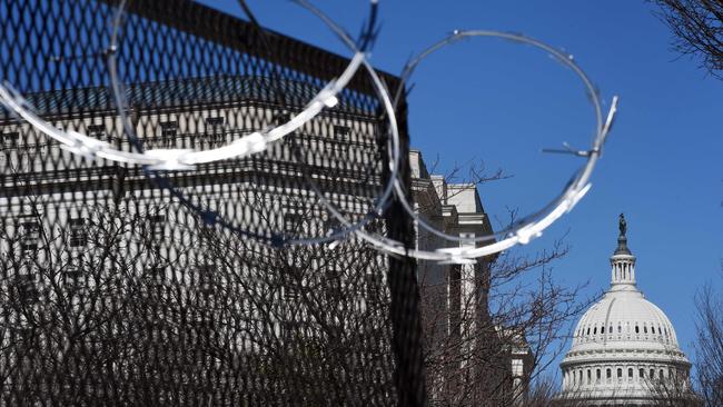 Razor wire near the US Capitol Building. Picture: AFP