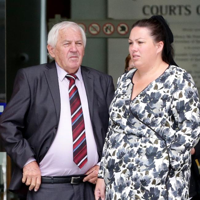 Paul Thomson and daughter Amy Ferguson outside court in 2021. Photo Steve Pohlner