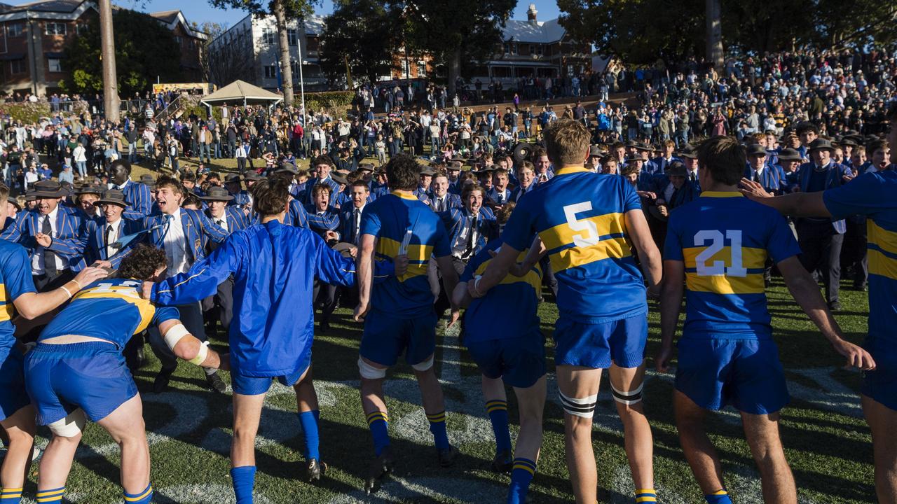 Grammar celebrate their win.