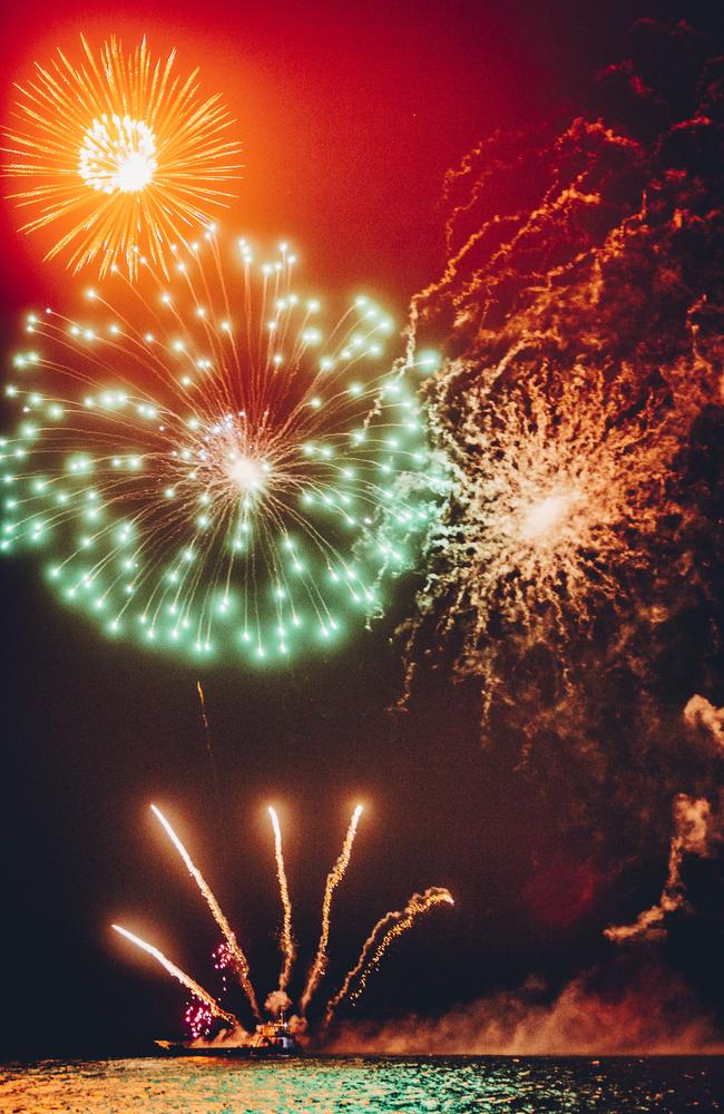 Fireworks display at Mooloolaba beach.