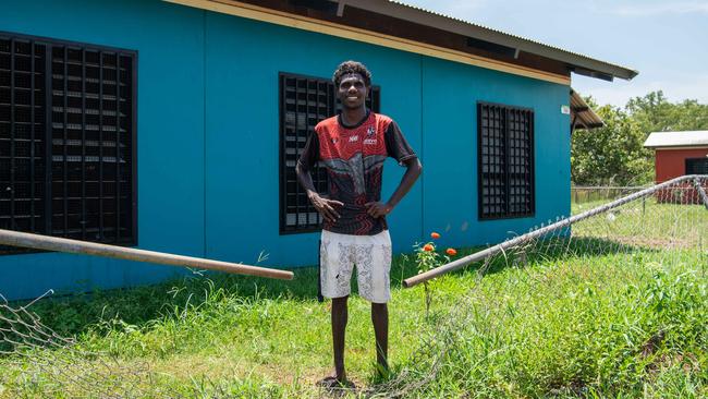 Wadeye teen Matthias Maloney, AKA Gummy, has hopes of becoming a professional AFL player after being scouted at a local footy competition to train in Adelaide. Picture: Pema Tamang Pakhrin