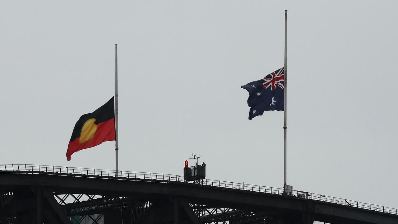 Flags are flying at half mast. Picture: Mark Metcalfe/Getty Images