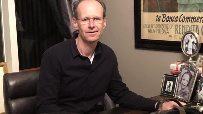 ANZ chief executive Shayne Elliott working from his Melbourne home.