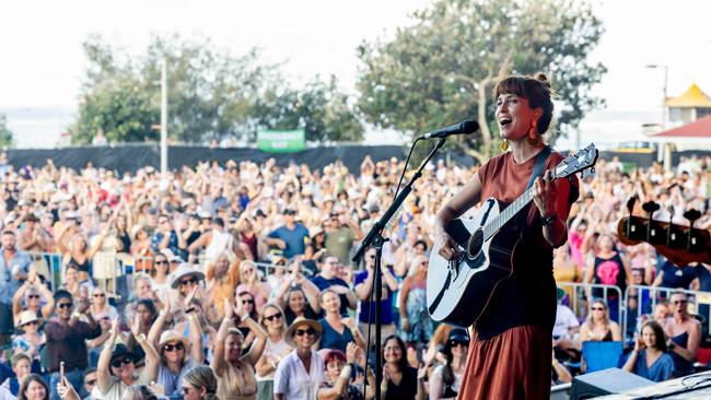 Missy Higgins performing at SummerSalt music festival on the Gold Coast late last month, ahead of WA reintroducing strict rules on outdoor live music events. Picture: Luke Marsden.