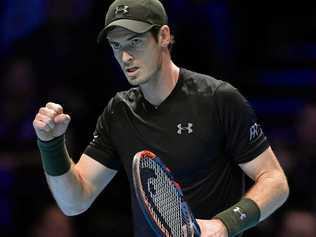 World No.1 Andy Murray pumps his fist after winning a point over Novak Djokovic at the ATP World Tour Finals in London in November.