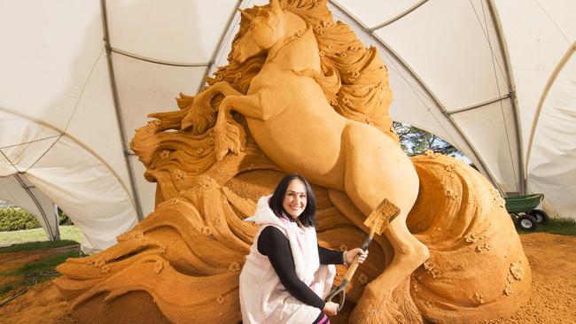 Rosie Gallicchio at the Sand Art Gallery. Picture: Rob Leeson