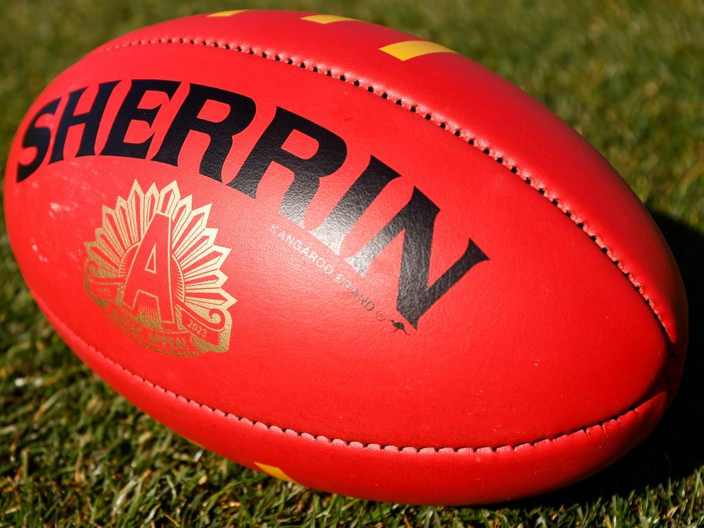 The technology implemented in the balls will also help track the game live. Picture: Michael Willson/AFL Photos via Getty Images