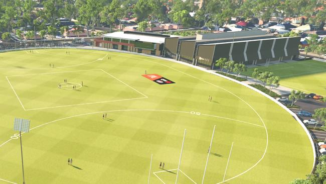 The proposed changes to the Allan Scott Headquarters and the new soccer pitch. Picture: Port Adelaide Football Club.