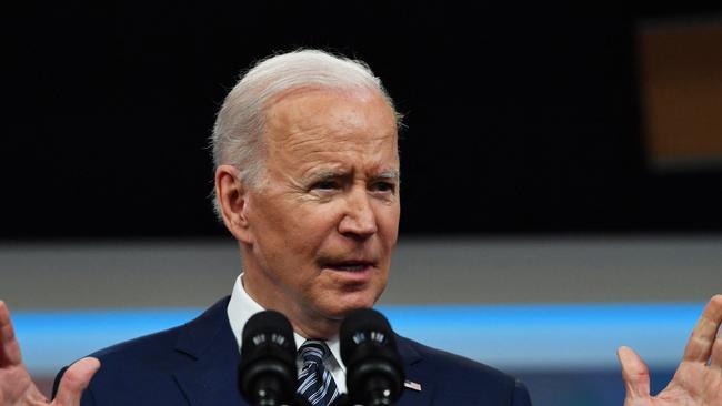 US President Joe Biden says the oil release will ‘make a difference’. Picture: Nicholas Kamm/AFP