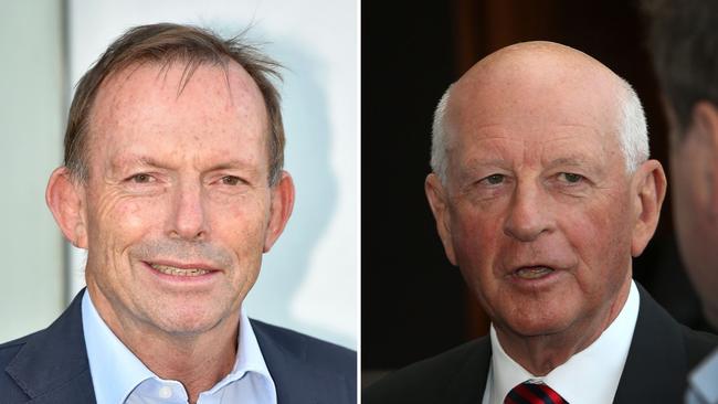 Tony Abbott and Roger Corbett.