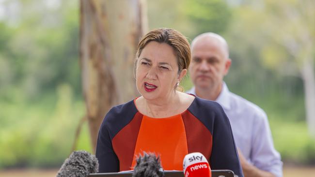 Queensland Premier Annastacia Palaszczuk with Chief health officer Dr John Gerrard Picture: Jerad Williams