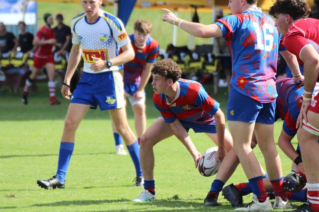 Ballymore Cup rugby action at the Albany Creek Brumbies Junior Rugby Union Club on Friday, April 12, 2024.