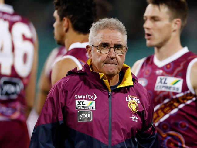 The finals record is still a big question mark for Chris Fagan and the Lions. Picture: AFL Photos/Getty Images