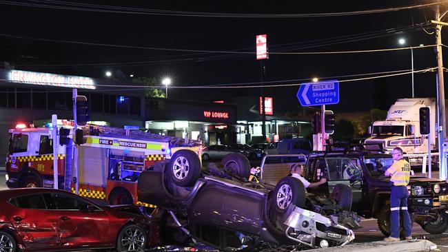 The horrific three-car crash on Victoria Rd. Picture: Gordon McComiskie