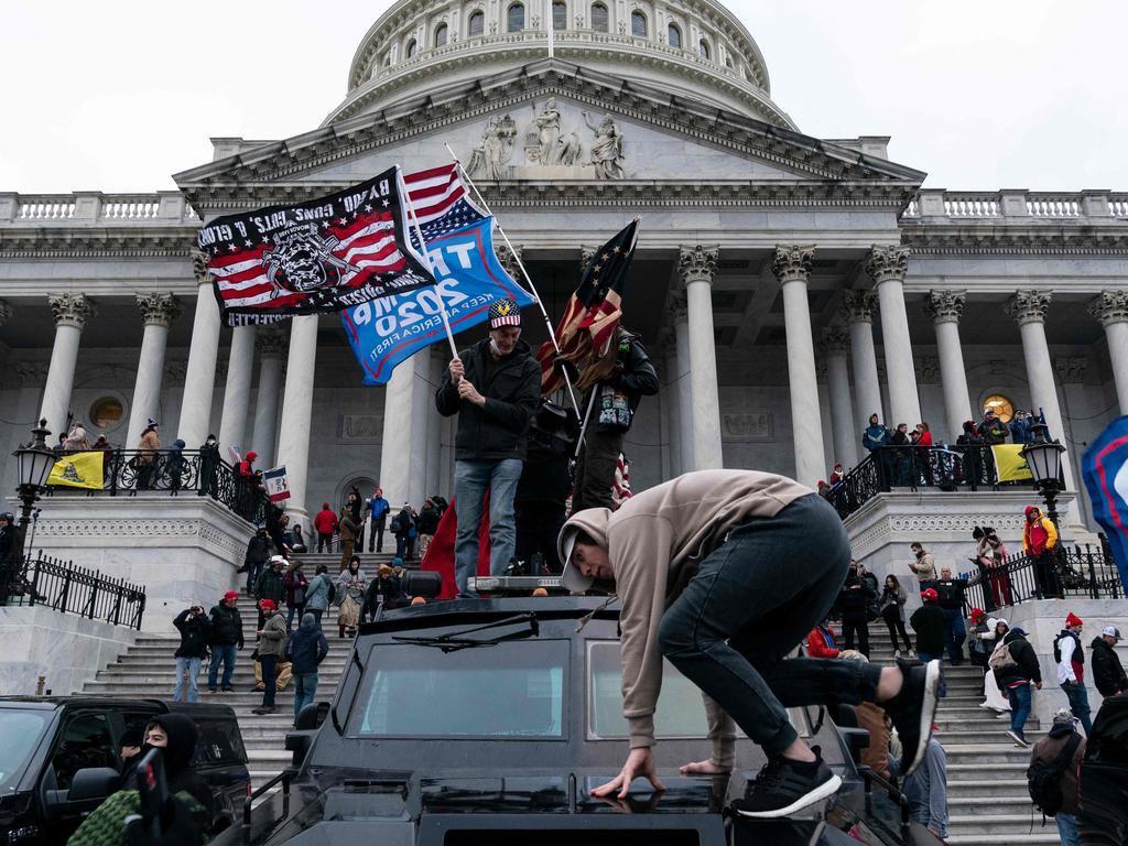The US Capitol Police Chief was forced to resign after failing to stop demonstrators breaching security and entering the Capitol as Congress debated the 2020 presidential election Electoral Vote Certification. Picture: Alex Edelman/ AFP