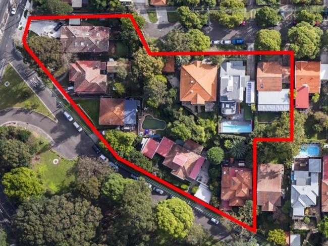 Ariel view of 31-41 Canberra Ave and 28-32 Holdsworth Ave, St Leonards. Source: realcommercial.com.au