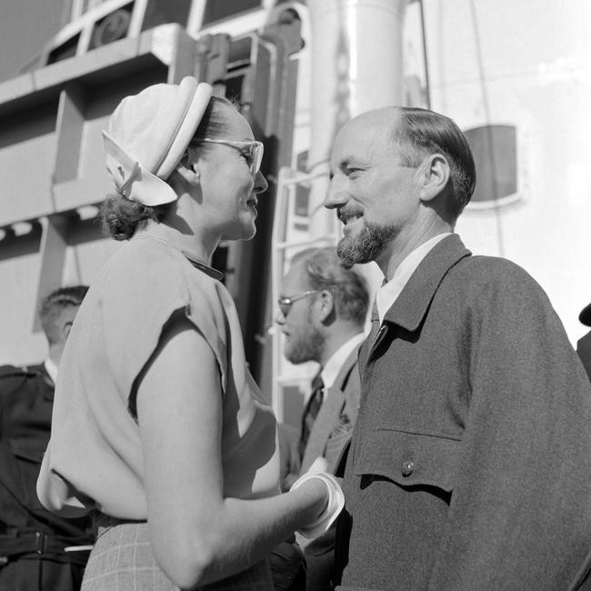 Nel and Phillip Law in 1954. Photo: Australian Antarctic Division.