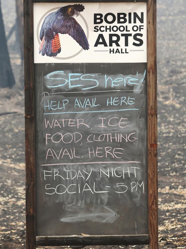 Signs showing help outside the Bobin Hall. Picture: Peter Lorimer.